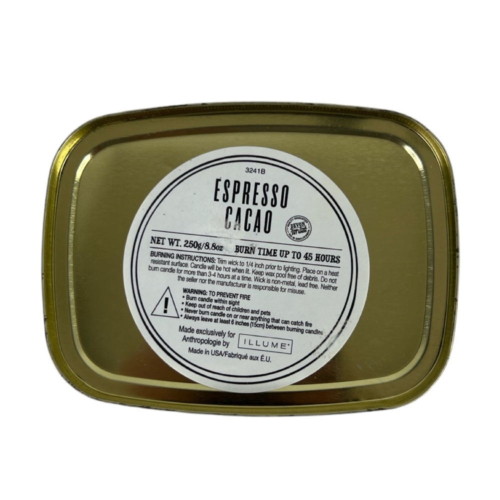 Anthropologie Espresso Cacao Soy Candle 2 Wick by ILLUME Devon Grid - Picture 4 of 7